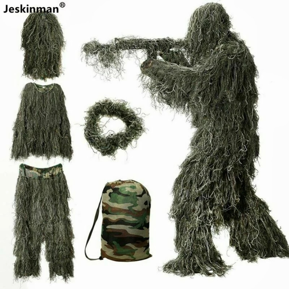 Camouflage Hunting Jacket - Dorosła trawa dżunglowa bioniczny kamuflaż snajper