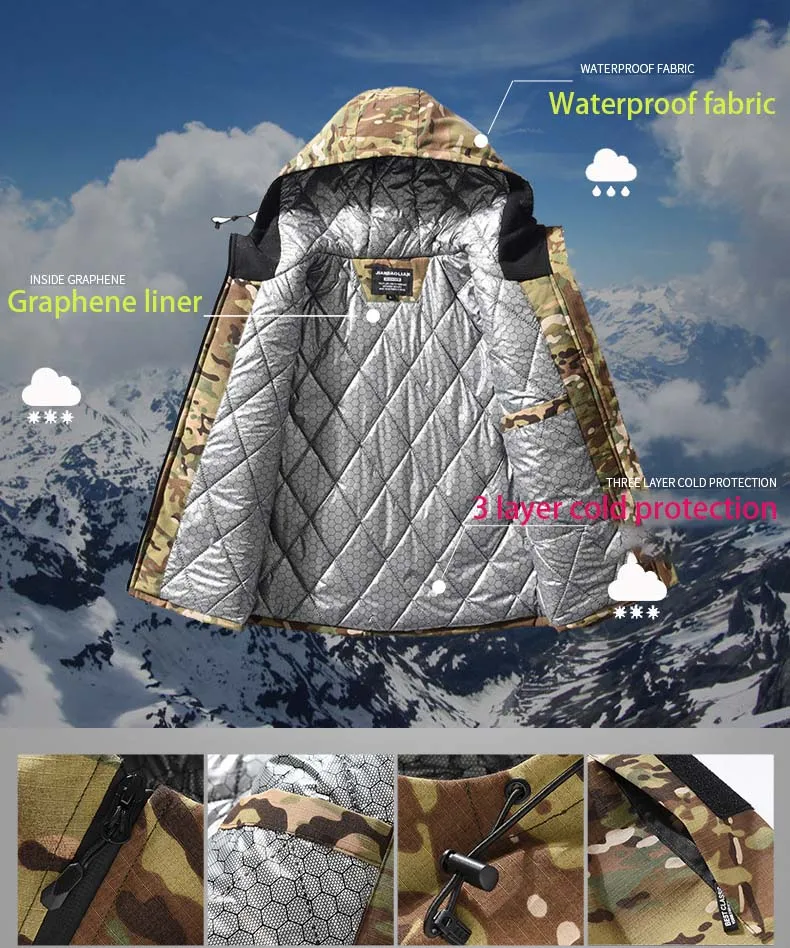 Zimowe męskie kurtki taktyczne – Camouflage Hunting Jacket recenzja i cena